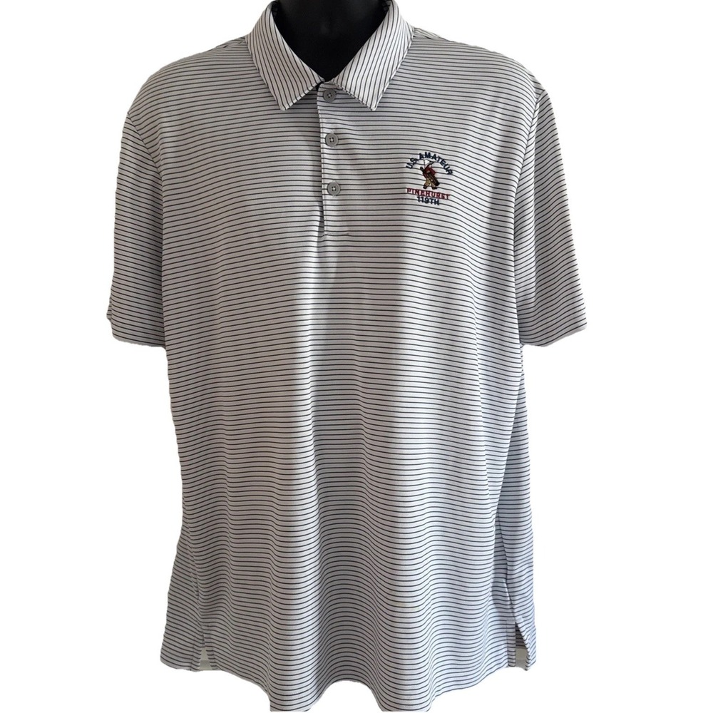 Adidas Pinehurst 119th U.S. Amateur Sz XL Mens Golf Polo Blue Striped